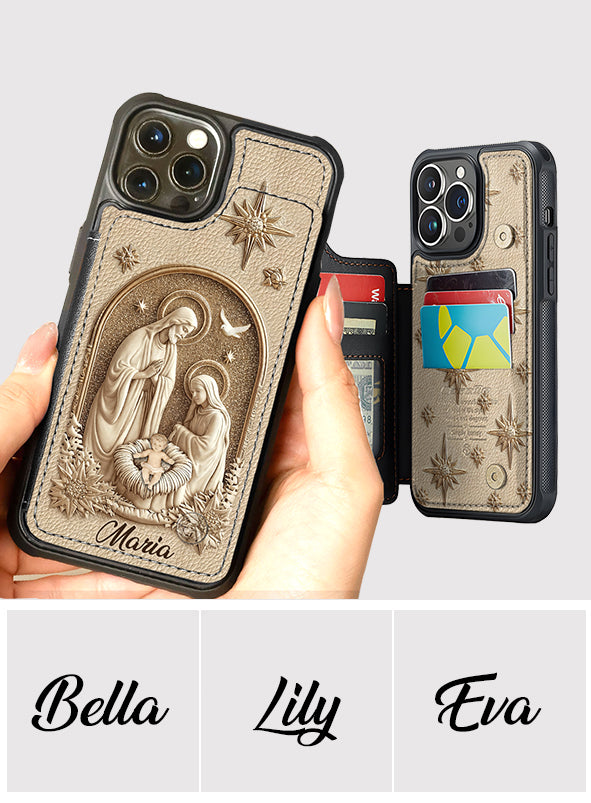 The Holy Family - Personalized Christian Fully Printed Wallet Phone Case