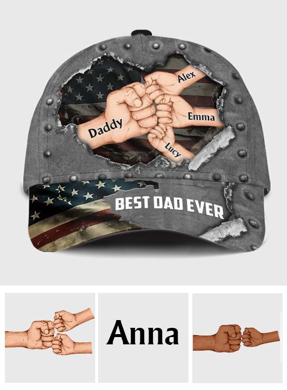 Gift For Dad Best Dad Ever Fist Bump - Personalized Father Classic Cap