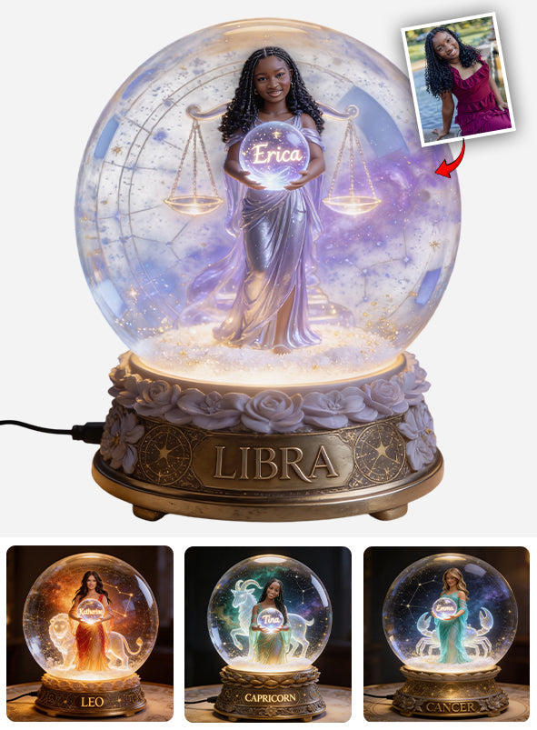 Custom Any Photo Zodiac Style - Personalized Horoscope Acrylic LED Night Light