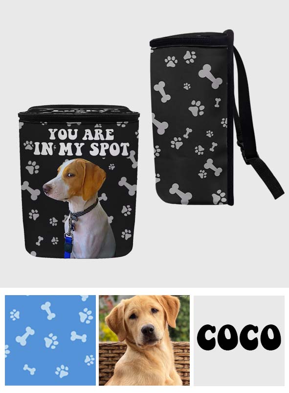 Tu es à ma place - Poubelle/organisateur de voiture portable personnalisé pour chien « Tu es à ma place »