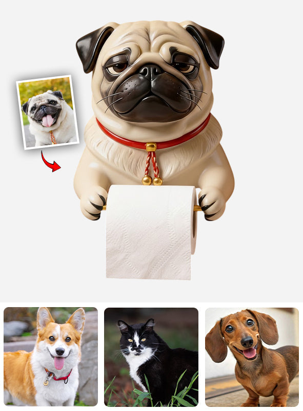 Porte-papier toilette pour chien personnalisé à partir de n'importe quelle photo -