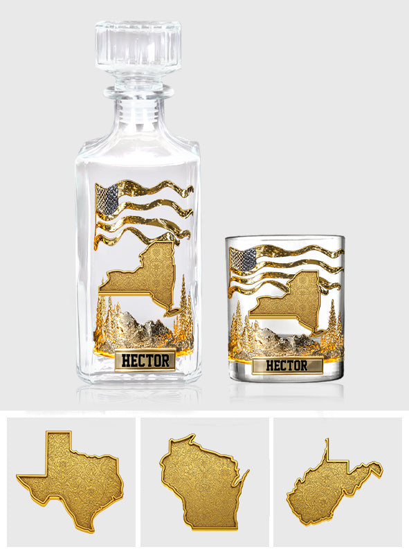 The State Pride - Coffret de carafe à whisky de luxe personnalisé