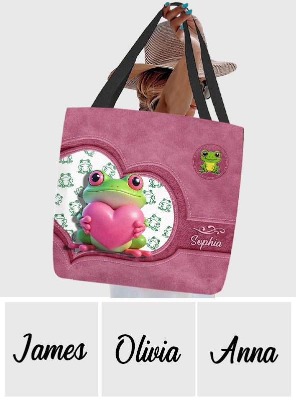 Love Frog - Personalized Frog Tote Bag