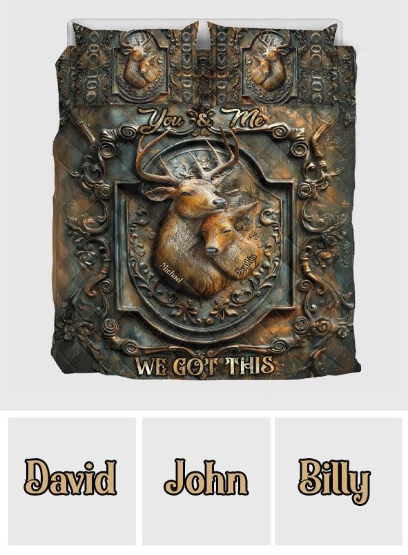 Toi et moi, on gère ça - Ensemble de courtepointe de chasse personnalisé