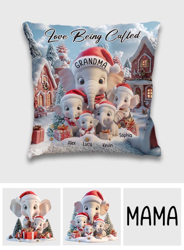 J'adore être grand-mère - Coussin décoratif personnalisé « Grand-mère éléphant »