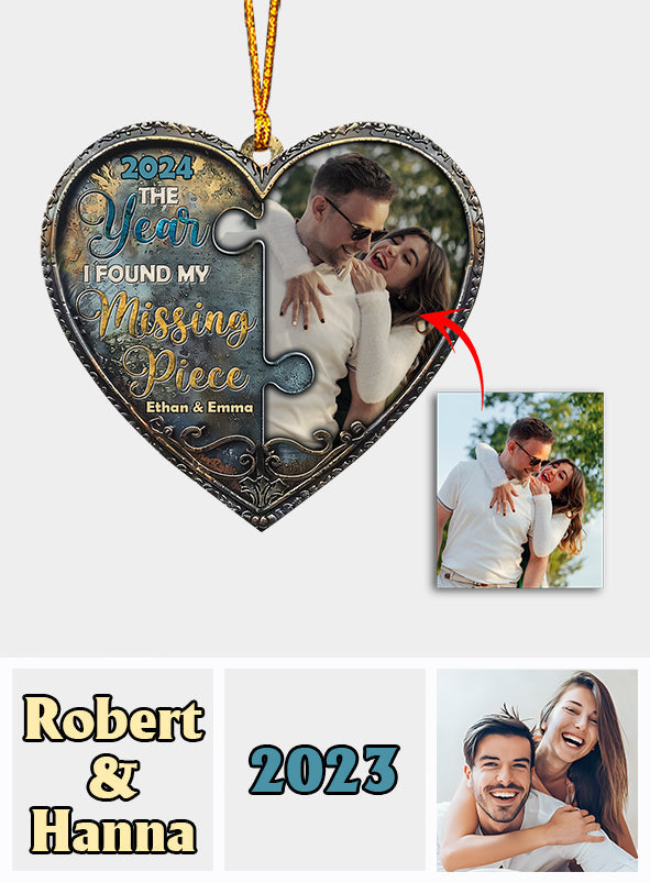 L'année où j'ai trouvé ma moitié - Couple qui s'embrasse - Ornement personnalisé pour couple