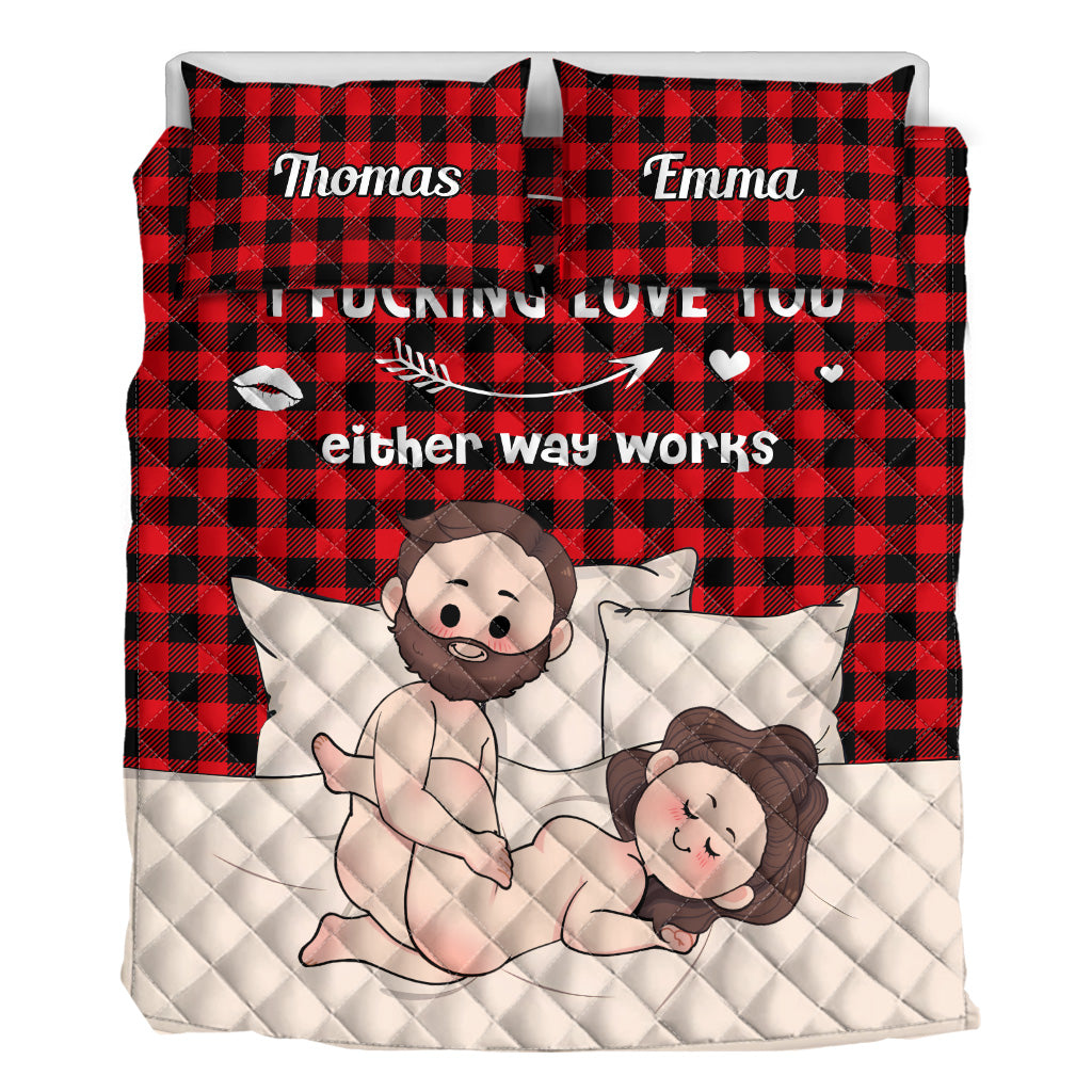 Je t'aime - Ensemble de courtepointes personnalisé pour couple