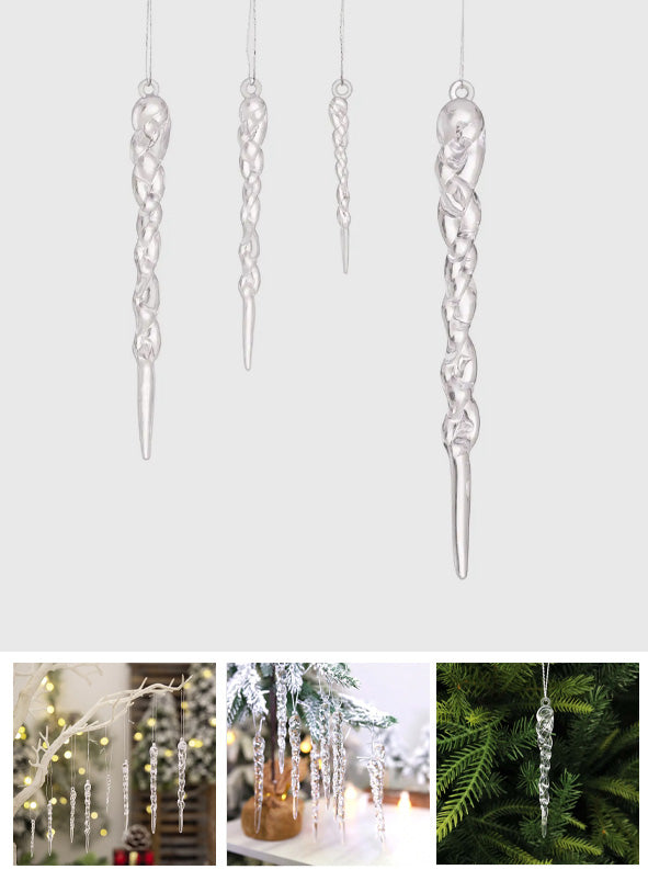 Ornement en verre en forme de glaçon