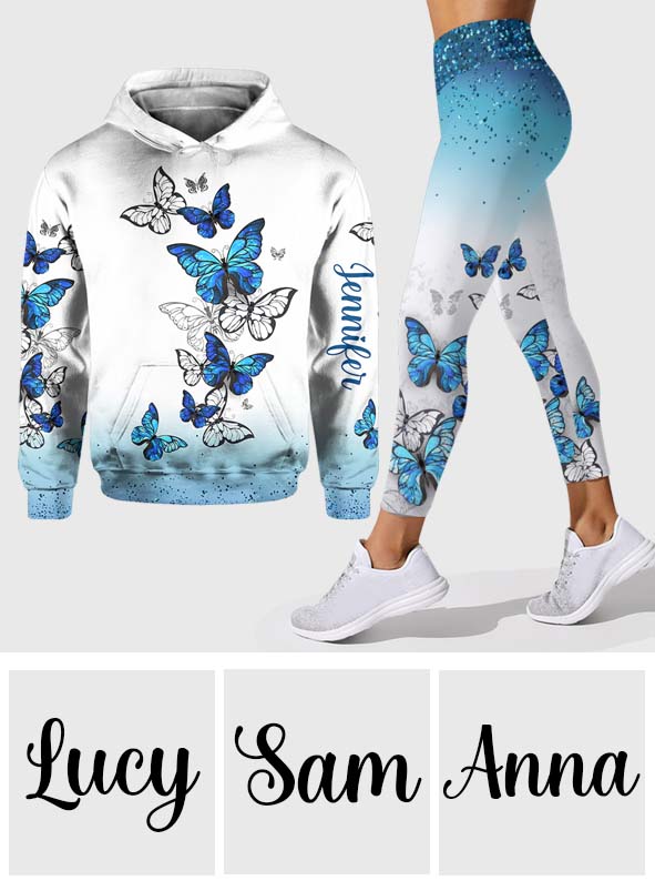 J'adore les papillons - Sweat à capuche et legging personnalisés papillons