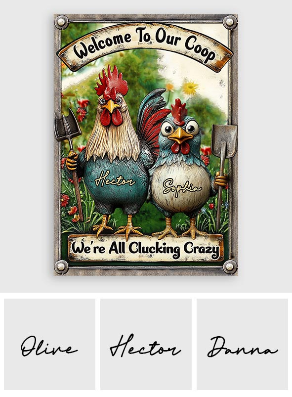 Welcome To Our Coop - Personalized Farmer Rectangle Metal Sign