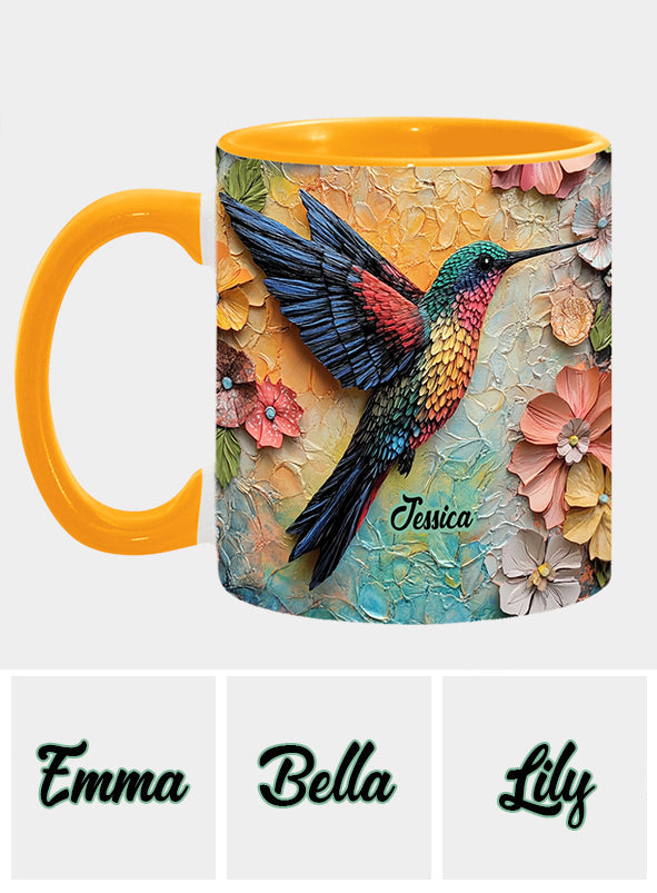 Stunning Fly - Personalized Hummingbird Accent Mug