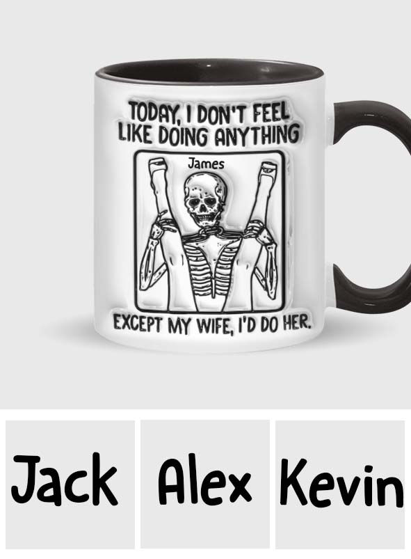 Aujourd'hui, je n'ai envie de rien faire - Mug personnalisé avec motif tête de mort