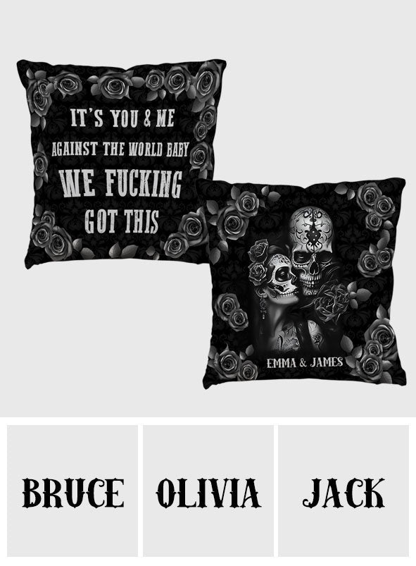 It's You & Me - Personalized Skull Throw Pillow