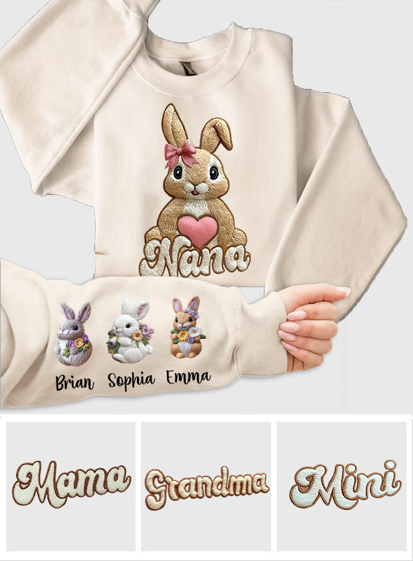 Les petits lapins de maman/mamie - T-shirt personnalisé pour grand-mère