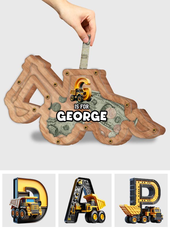 Tirelire camion pour enfants - Tirelire en bois personnalisée en forme de cochon