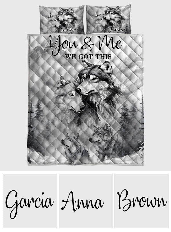 Strong Couple - Personalized Wolf Quilt Set