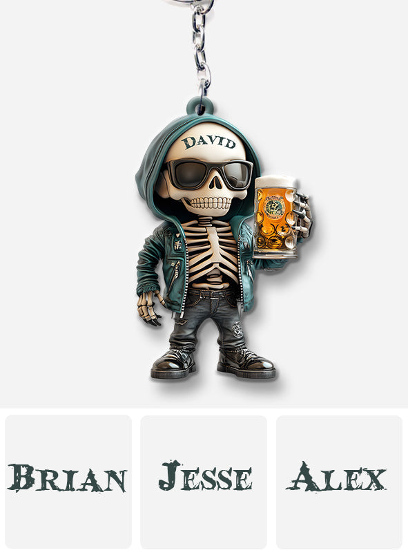 Cool Guys Drink Beer - Personalized Beer Keychain
