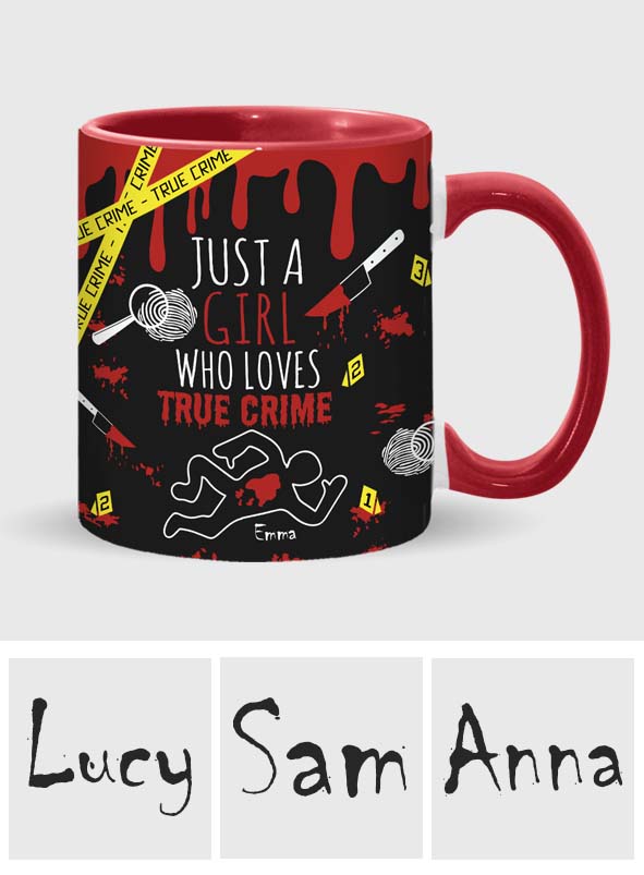 Mug personnalisé « Juste une fille passionnée de faits divers »