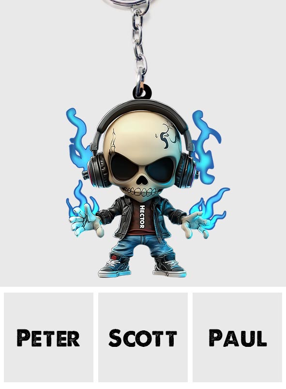 Porte-clés crâne personnalisé - Tête de mort stylée