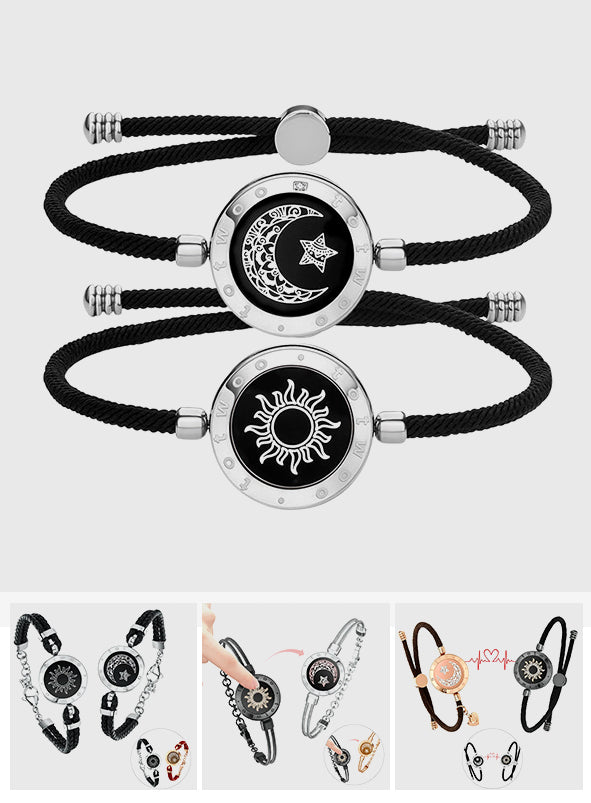 Bracelets vibrants assortis Soleil et Lune - Bracelets tactiles pour couples