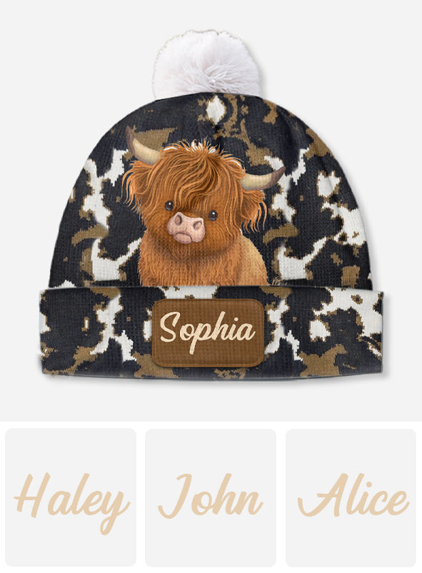 Love Highland Cows - Personalized Beanie Hat
