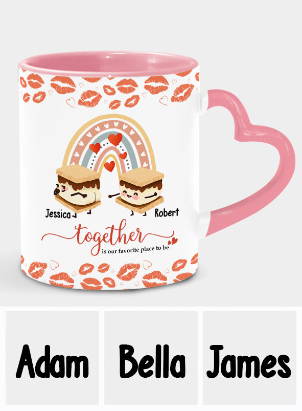Gimme S'more Of That - Personalized Couple Heart Handle Mug