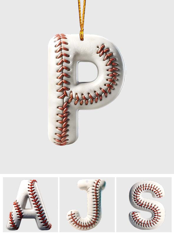 Baseball Letter - Personalized Baseball Ornament