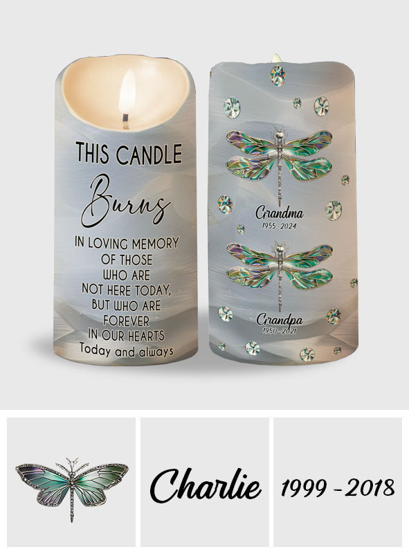 This Candle Burns In Loving Memory - Personalized Memorial Flameless Candle