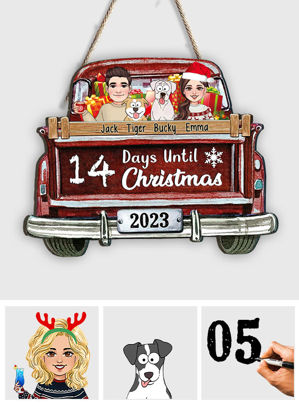 Christmas Countdown - Personalized Dog Wood Sign