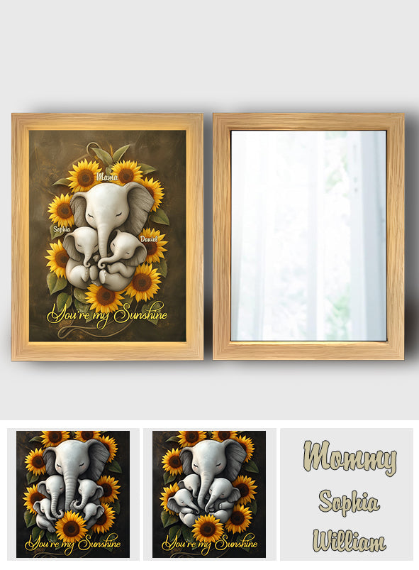 Tu es mon rayon de soleil - Veilleuse miroir en bois personnalisée pour maman