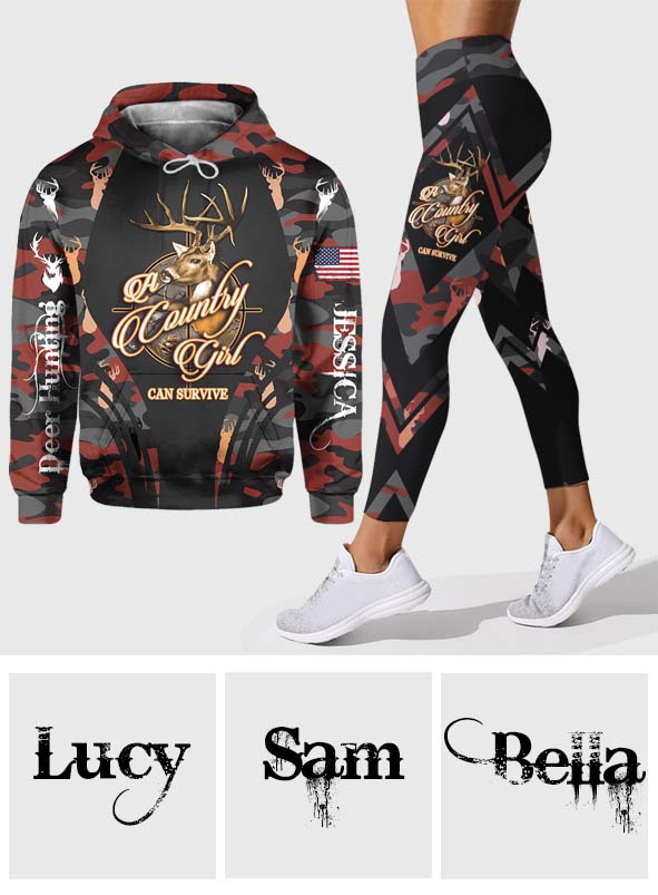 Fille de la campagne - Sweat à capuche et legging de chasse personnalisés