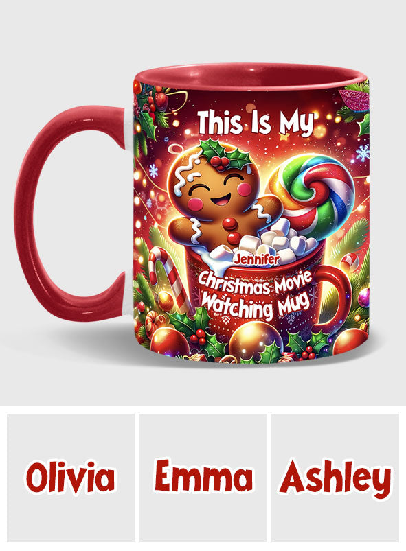 Movie Watching Mug - Personalized Accent Mug