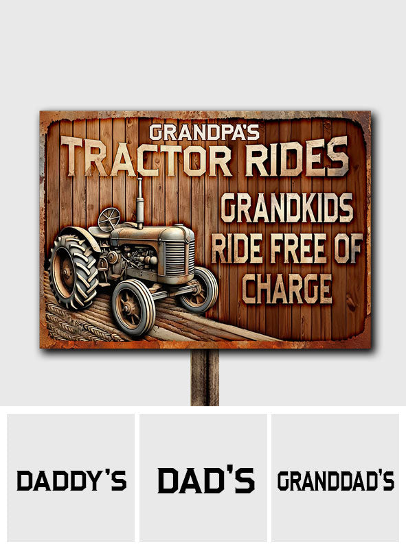 Tractor Ride - Personalized Grandpa Rectangle Metal Sign