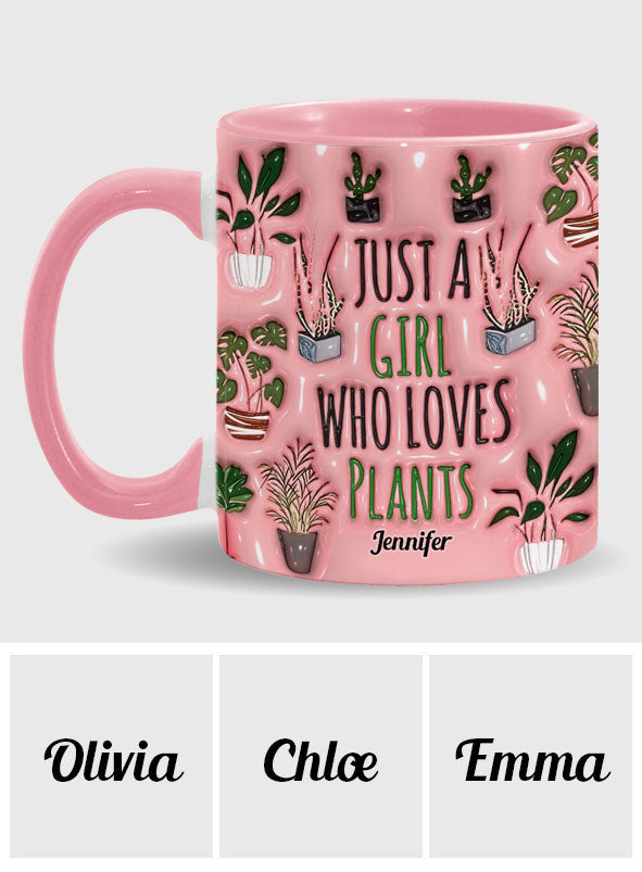 Mug personnalisé « Juste une fille qui aime les plantes »
