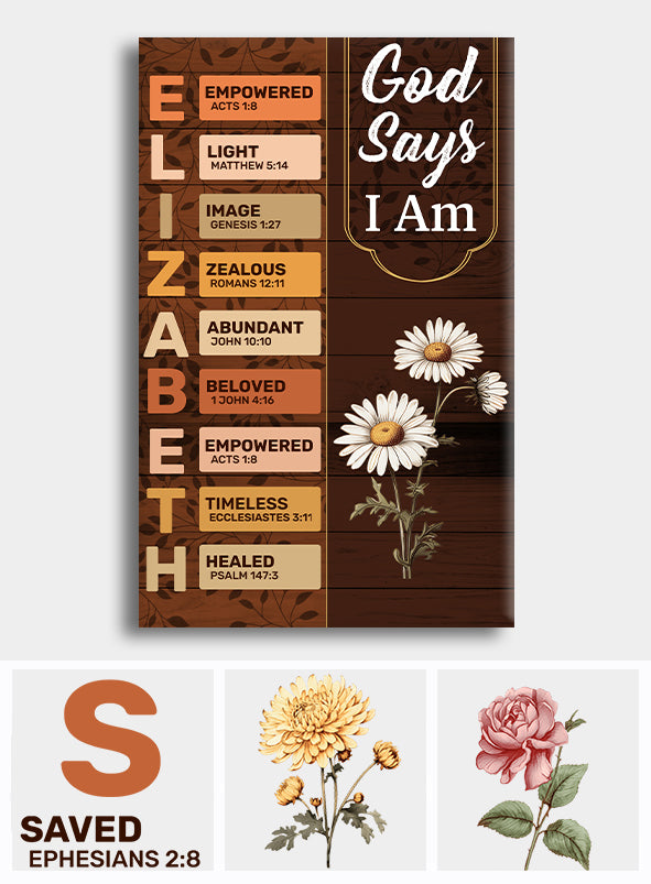 Dieu dit que je suis - Toile et affiche chrétiennes personnalisées