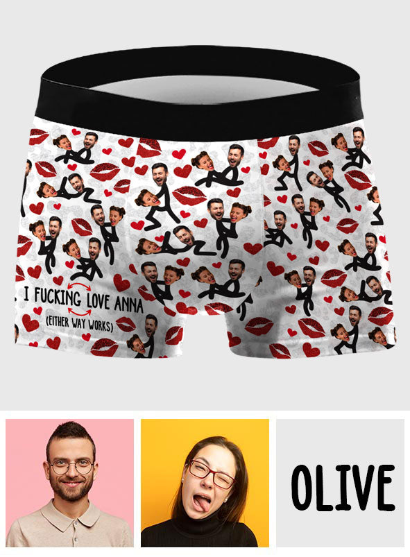 Mon activité préférée : créer des boxers personnalisés pour couples d’hommes.