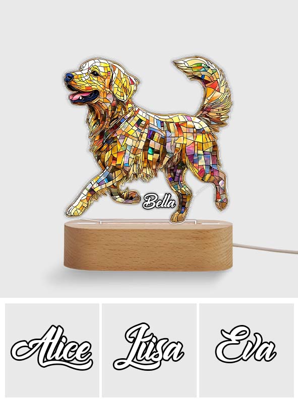Always With You - Personalized Dog Shaped Plaque Light Base