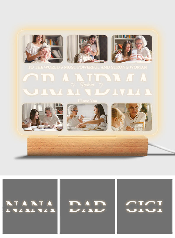 We Love You - Personalized Mother Shaped Plaque Light Base