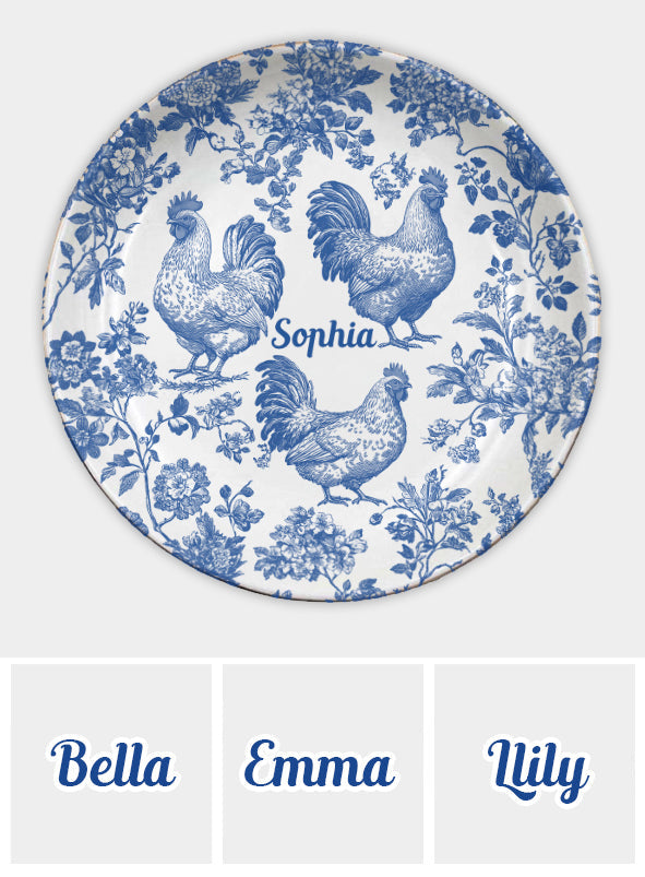 Chicken Toile de Jouy - Personalized Chicken Fully Printed Jewelry Dish