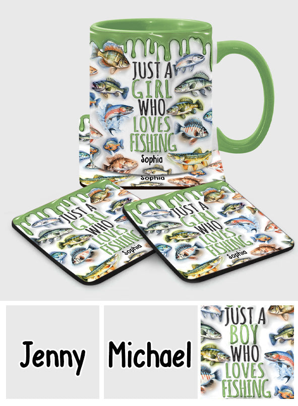Mug personnalisé « Juste une fille qui adore la pêche »