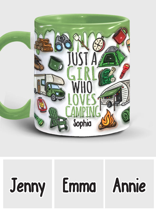 Just A Girl Who Loves Camping - Personalized Camping Accent Mug