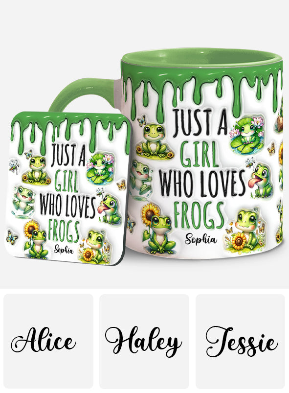 Mug personnalisé à motif grenouille « Juste une fille qui adore les grenouilles »