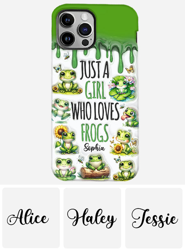 Une fille qui adore les grenouilles - Coque de téléphone personnalisée avec motif grenouille