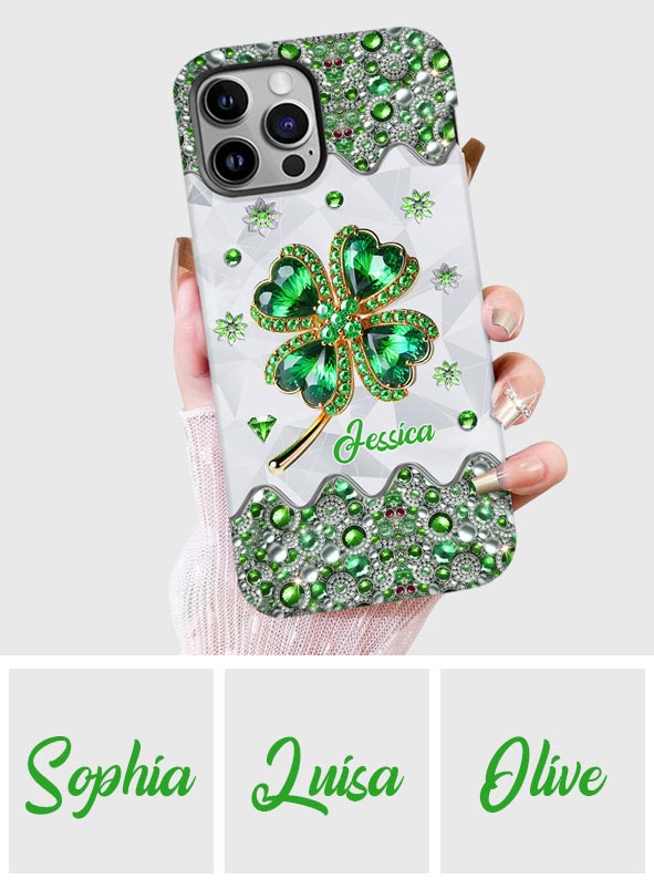 Lucky Four-Leaf Clover - Personalized Saint Patrick's Day Full Print Phone Case