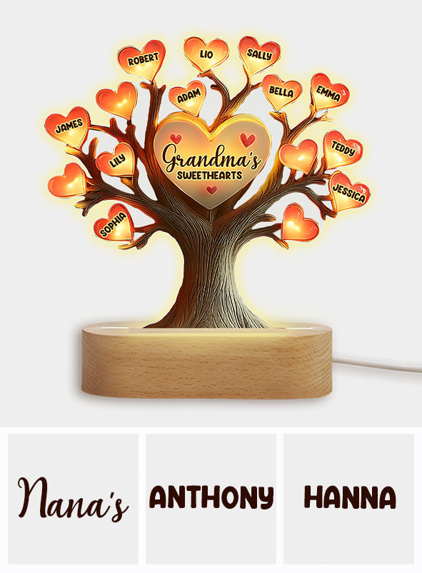 Grandma's Sweethearts - Personalized Grandma Shaped Plaque Light Base