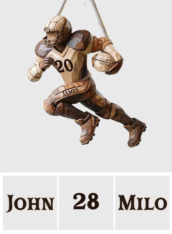 Strong One - Personalized Football Custom Shaped Wood Sign