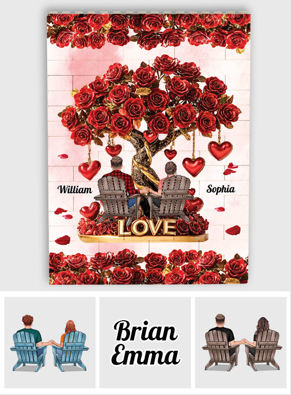 Tree of Love - Personalized Couple One-sided Vertical Rectangle Building Brick Blocks