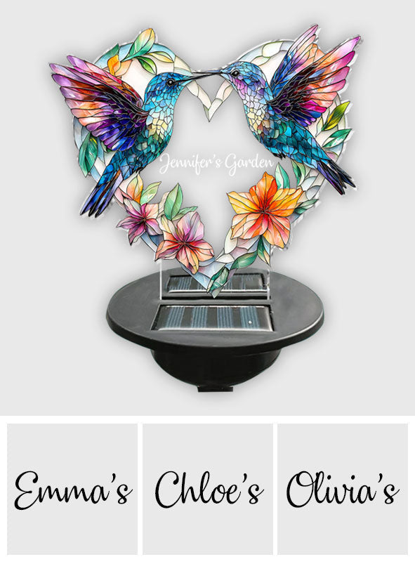 Happy Hummingbird - Personalized Hummingbird Garden Solar Light