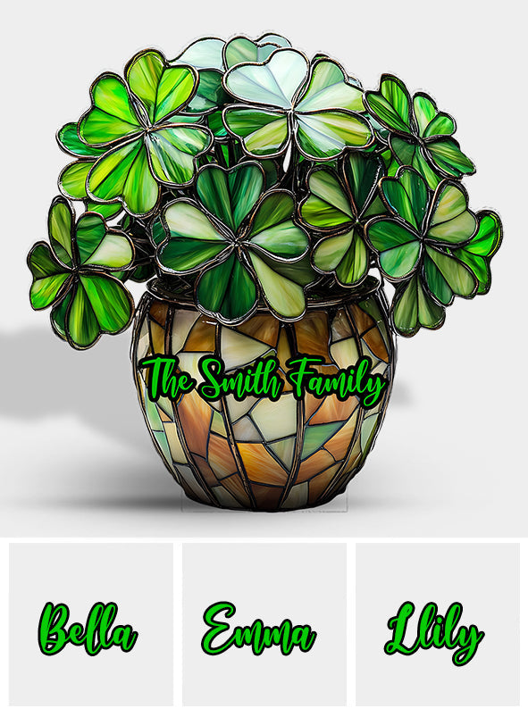 Fleur porte-bonheur - Plaque acrylique personnalisée pour la Saint-Patrick.