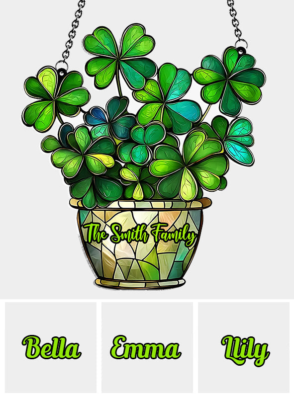 Lucky Flower - Personalized Saint Patrick's Day Window Hanging Suncatcher Ornament